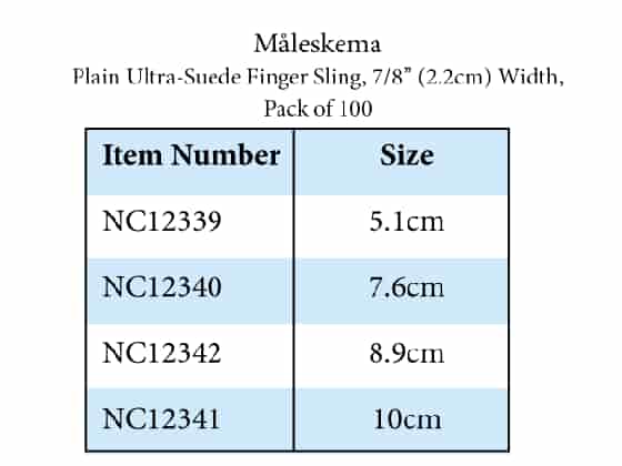  Ultra, Fingerslingor i Mocka Imitation med hål, 2,2 x 8,9 cm, 100 st.