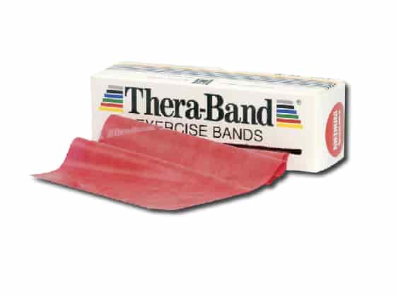 TheraBand träningsband, 5,5 meter, rött