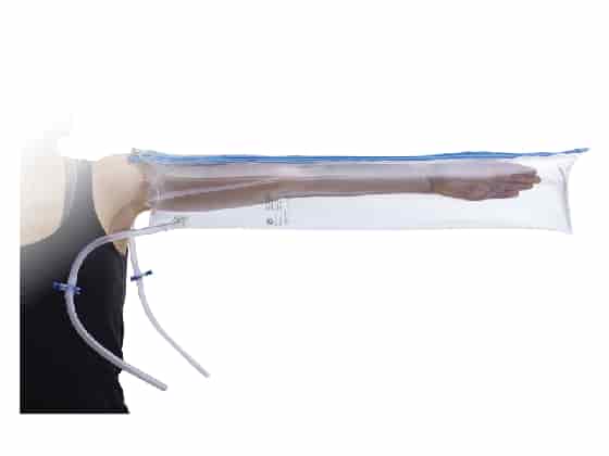 Urias arm, tryckbandage / splint, dubbel kammare, 80 cm.